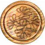 Elan 30 3985C Wooden Shank Button with Flowers (2/card) .75"/20 mm